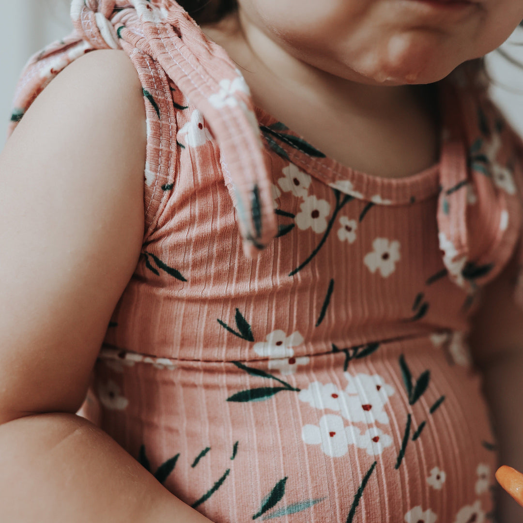 Mauve Floral Ruffled Leotard