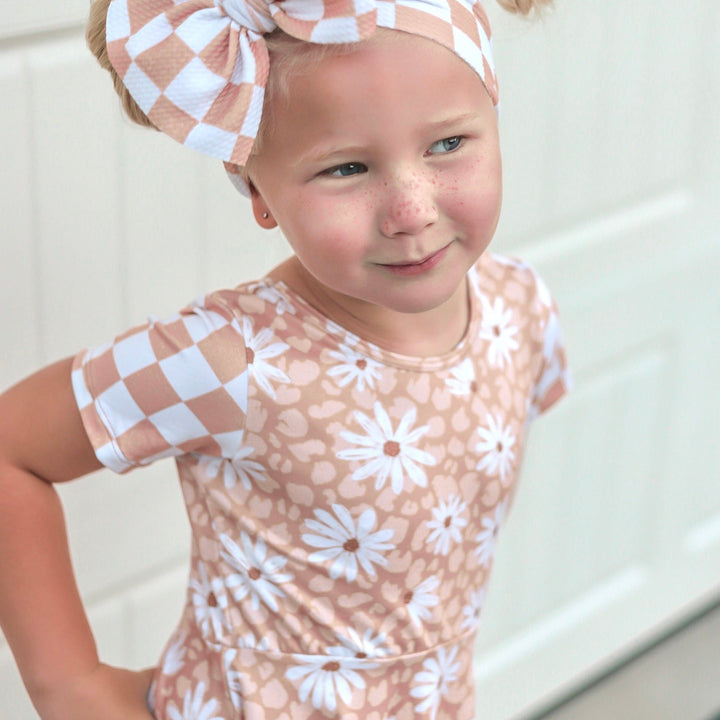 Mocha Checkers Headwrap