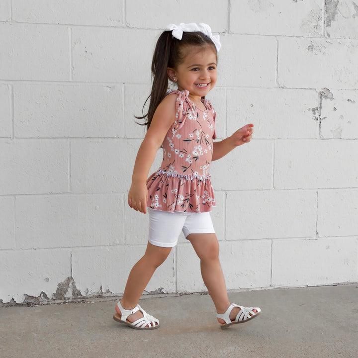 Mauve Floral Ruffled Leotard