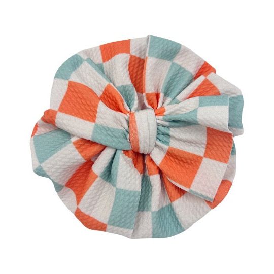 Checkers Mint & Orange Bow