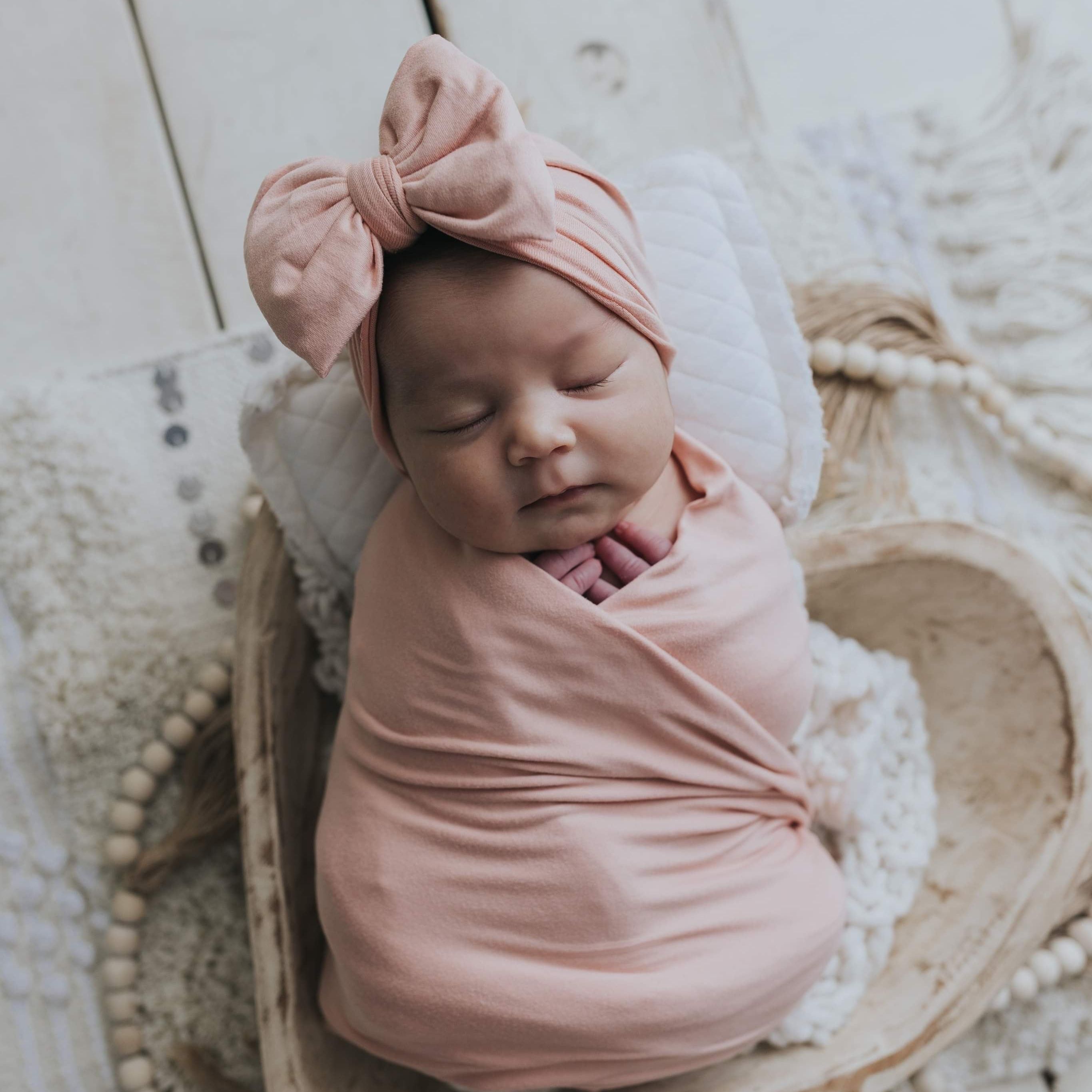 Blush and cheap blue swaddle